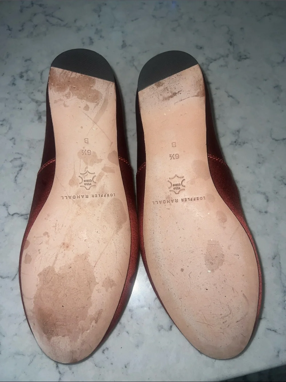 Loeffler Randall Leonie Rust-Orange Satin Mary Jane Flats